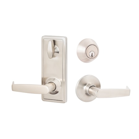 Sure-Loc Hardware Interconnect Lock, 4In Center To Center, Single Cylinder Deadbolt And Jackson Passage Lever, Grade 2